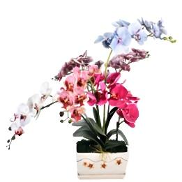 六头九头单花蕊多色手感布人造兰花仿真丝花
